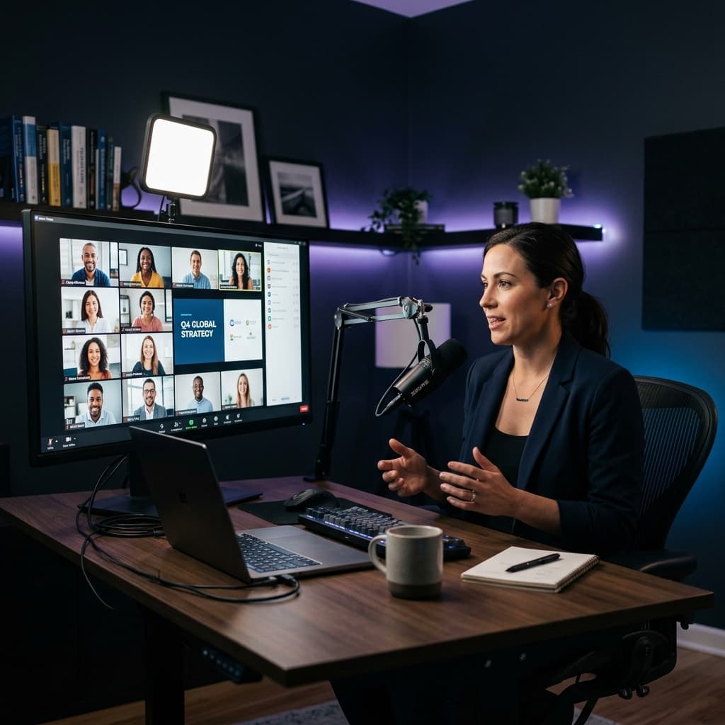 StageOrbit Virtual Conference — Speaker presenting to a global audience